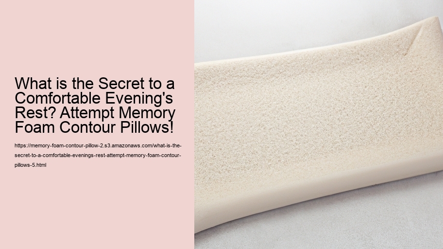 What is the Secret to a Comfortable Evening's Rest? Attempt Memory Foam Contour Pillows!