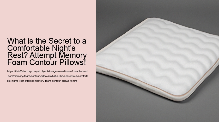 What is the Secret to a Comfortable Night's Rest? Attempt Memory Foam Contour Pillows!
